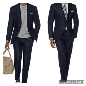 Suitsupply Pure Linen Dark Navy Two-Piece Suit - 44